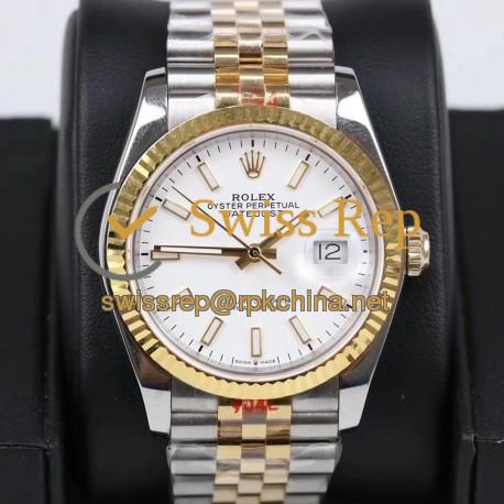 Replica Rolex Datejust 36MM 116233 GM Stainless Steel 904L & Yellow Gold White Dial Swiss 2824-2