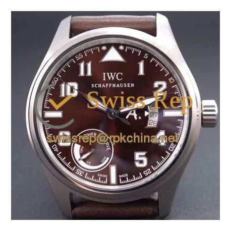 Replica IWC Pilot Antoine De Saint Exupery IW320102 42MM Power Reserve Stainless Steel Brown Dial Swiss 79320