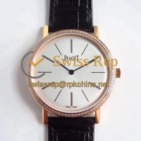 Replica Piaget Altiplano G0A36125 OX Rose Gold & Diamonds White Dial M9015