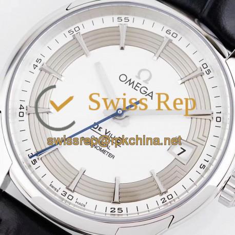 Replica Omega De Ville Hour Vision Co-Axial 41MM 431.33.41.21.02.001 AC Stainless Steel Silver Dial Swiss 8500