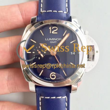 Replica Panerai Luminor 1950 3 Days GMT Acciaio PAM688 VS V2 Stainless Steel Blue Dial Swiss P9001