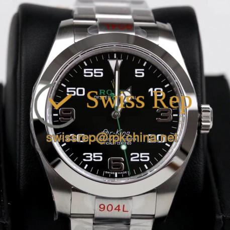 Replica Rolex Air-King 116900 GM Stainless Steel 904L Black Dial Swiss 3131