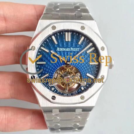 Replica Audemars Piguet Royal Oak Tourbillon Extra Thin 26522 R8 Stainless Steel Blue Dial Swiss 2924