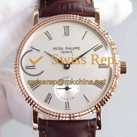 Replica Patek Philippe Calatrava 5119R Rose Gold White Dial Swiss 215PS