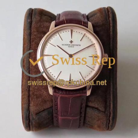 Replica Vacheron Constantin Patrimony 81180/000R-9159 KZ Rose Gold Silver Dial Swiss VC1400