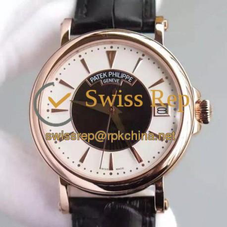 Replica Patek Philippe Calatrava 5153 Rose Gold White & Black Dial Swiss 324SC