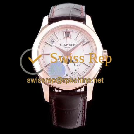 Replica Patek Philippe Annual Calendar 5205R-001 KM Rose Gold White Dial Swiss 324SQALU 24H/206