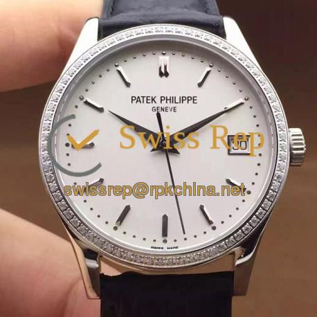 Replica Patek Philippe Calatrava 5296 Stainless Steel Diamonds Bezel Swiss 324SC