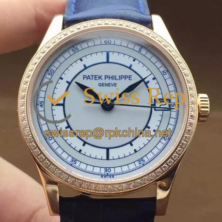 Replica Patek Philippe Calatrava 5296 Rose Gold Diamonds Bezel Swiss 324SC