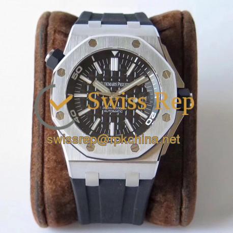 Replica Audemars Piguet Royal Oak Offshore Diver 15710ST.OO.A002CA.01 JF V9 Stainless Steel Black Dial Swiss 3120