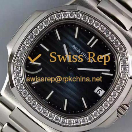 Replica Patek Philippe Nautilus Jumbo 5711 Stainless Steel Diamonds Bezel Swiss 2824