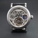 Replica Patek Philippe Tourbillon Moonphase Power Reserve Stainless Steel Skeleton Dial Swiss Tourbillon