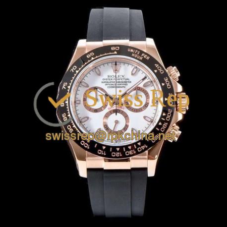 Replica Rolex Daytona Cosmograph 116515LN AR V2 Rose Gold Plated Stainless Steel 904L White Dial Swiss 4130 Run 6@SEC