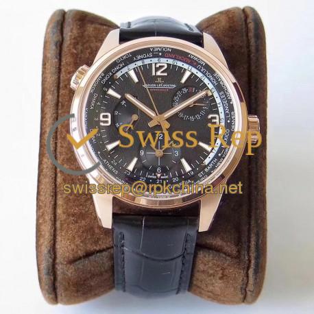 Replica Jaeger-LeCoultre Polaris Geographic WT TWA Rose Gold Black Dial Swiss Caliber 936A/1