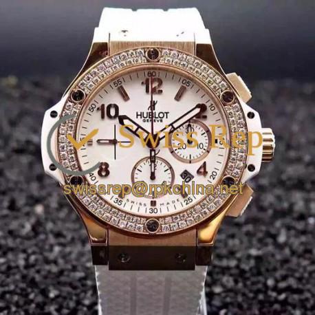 Replica Hublot Big Bang Rose Gold Diamonds Bezel Swiss 7750