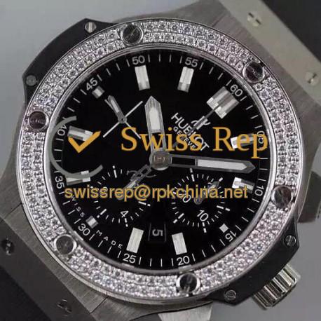 Replica Hublot Big Bang Stainless Steel Diamonds Bezel Swiss 7750