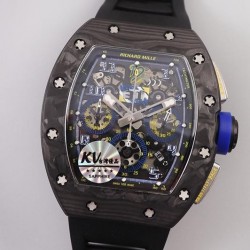 RM011 NTPT Chrono Felipe Massa KVF Forged Carbon Black Dial 7750 V2