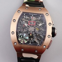 RM011 Chrono KVF Rose Gold Black Dial 7750 V3