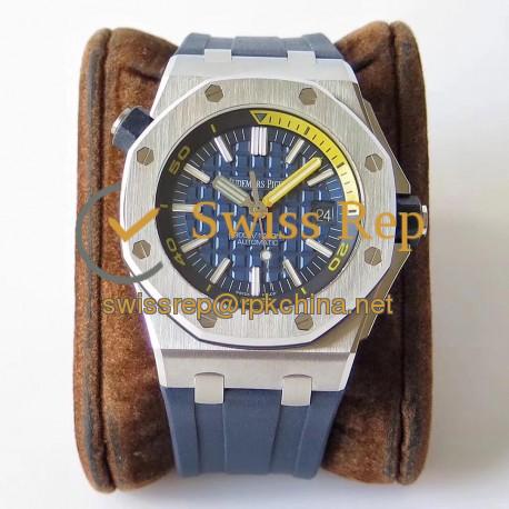 Replica Audemars Piguet Royal Oak Offshore Diver 15710ST.OO.A027CA.01 JF V8 Stainless Steel Blue Dial Swiss 3120