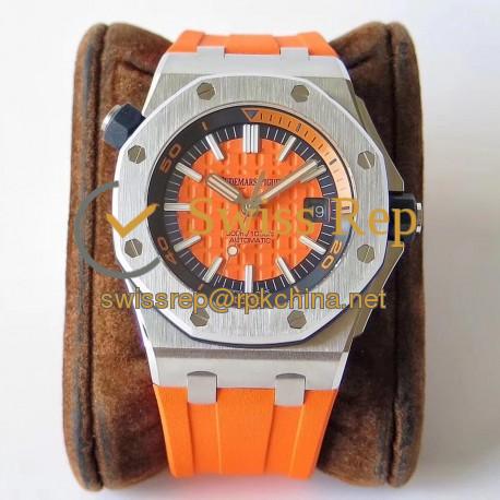 Replica Audemars Piguet Royal Oak Offshore Diver 15710ST.OO.A070CA.01 JF V8 Stainless Steel Orange Dial Swiss 3120