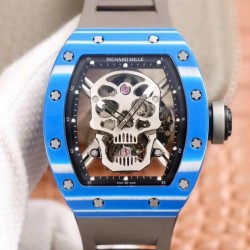 RM052-01 JBF Blue Forged Carbon Skeleton Dial Tourbillon