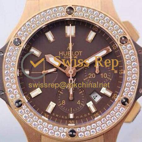 Replica Hublot Big Bang Rose Gold Diamonds Bezel Swiss HUB4100