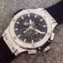 Replica Hublot Big Bang Aero Bang Diamonds & Stainless Steel Skeleton & Black Dial Swiss 7750