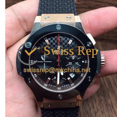 Replica Hublot Big Bang Rose Gold Ceramic Bezel Swiss HUB4100