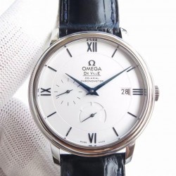 De Ville Prestige TWF SS White Dial Blue Leather Strap 2627