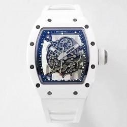 RM055 Ti ZF White Ceramic Skeleton Dial White Rubber Strap NH05A V2