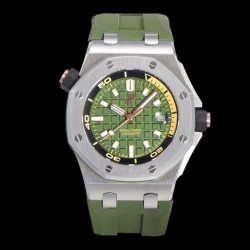 Royal Oak 15720 BF SS Green Dial Green Rubber Strap 4308