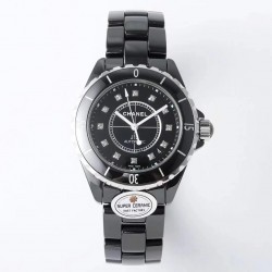 J12 38mm East Factory Black Korea Ceramic Black Dial Diamond Markers 2892