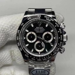 Daytona 116500 LN Clean Factory SS 904L Black Dial 4130