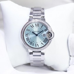 Ballon Bleu 33mm 3KF SS Blue Dial Diamond Bezel 076