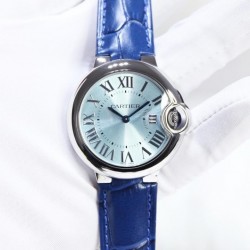 Ballon Bleu 33mm 3KF SS Blue Dial Blue Leather Strap 076