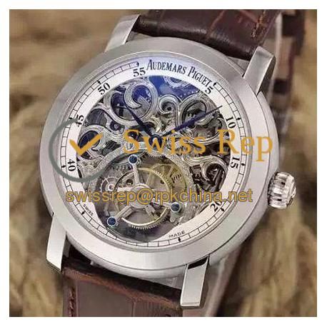 Replica Audemars Piguet Jules Audemars Tourbillon Stainless Steel Skeleton & White Dial Swiss Tourbillon