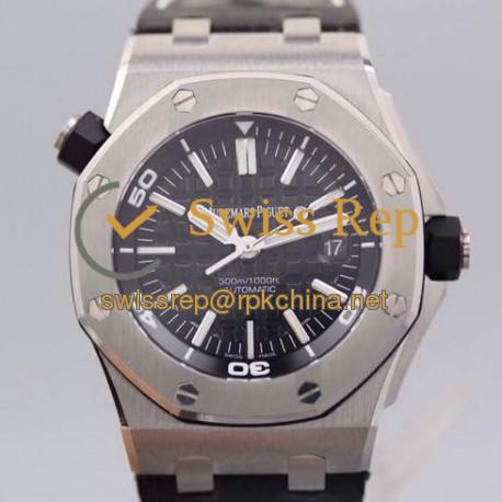 Replica Audemars Piguet Royal Oak Offshore Diver 15710 Stainless Steel Black Dial Swiss 2824