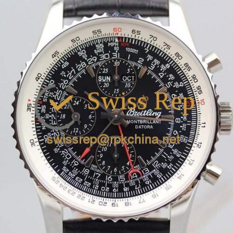 Replica Breitling Datora Montbrillant Perpetual Calendar Chronograph Black Dial SWISS 7751