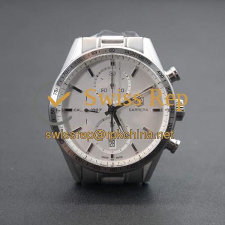 Replica Tag Heuer Carrera Calibre 1887 Stainless Steel White Dial Swiss 1887