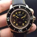 Replica Blancpain Fifty Fathoms Flyback Rose Gold Black Dial Swiss 7750