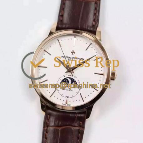 Replica Vacheron Constantin Patrimony 81180 Rose Gold White Dial Swiss 2450SC