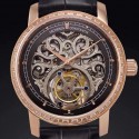 Replica Vacheron Constantin Patrimony Tourbillon Rose Gold & Diamonds Skeleton & Black Dial Swiss Tourbillon