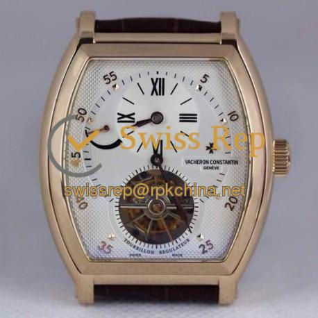 Replica Vacheron Constantin Malte Regulator Tourbillon Rose Gold White Dial Swiss Tourbillon