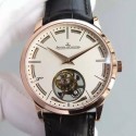 Replica Jaeger-LeCoultre Master Ultra Thin Tourbillon Rose Gold White Dial Swiss Tourbillon