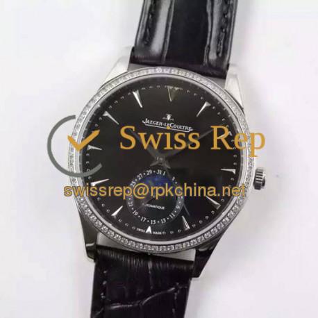 Replica Jaeger-LeCoultre Master Ultra Thin Moon Stainless Steel Black Dial Swiss JLC 925