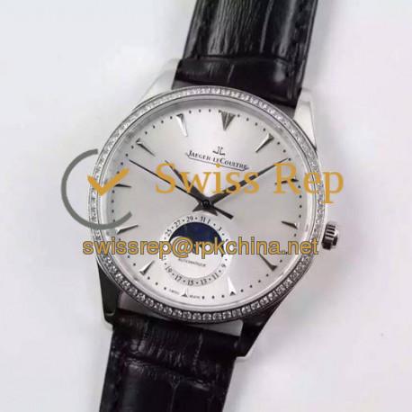 Replica Jaeger-LeCoultre Master Ultra Thin Moon Stainless Steel White Dial Swiss JLC 925