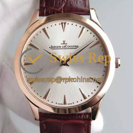 Replica Jaeger-LeCoultre Master Ultra Thin Rose Gold Silver Dial Swiss JLC 898C