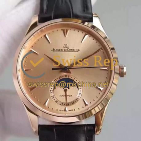 Replica Jaeger-LeCoultre Master Ultra Thin Moon Rose Gold Gold Dial Swiss JLC 925