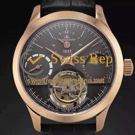 Replica Jaeger-LeCoultre Master Grande Tradition Tourbillon Rose Gold Black Dial Swiss Tourbillon