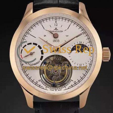 Replica Jaeger-LeCoultre Master Grande Tradition Tourbillon Rose Gold White Dial Swiss Tourbillon